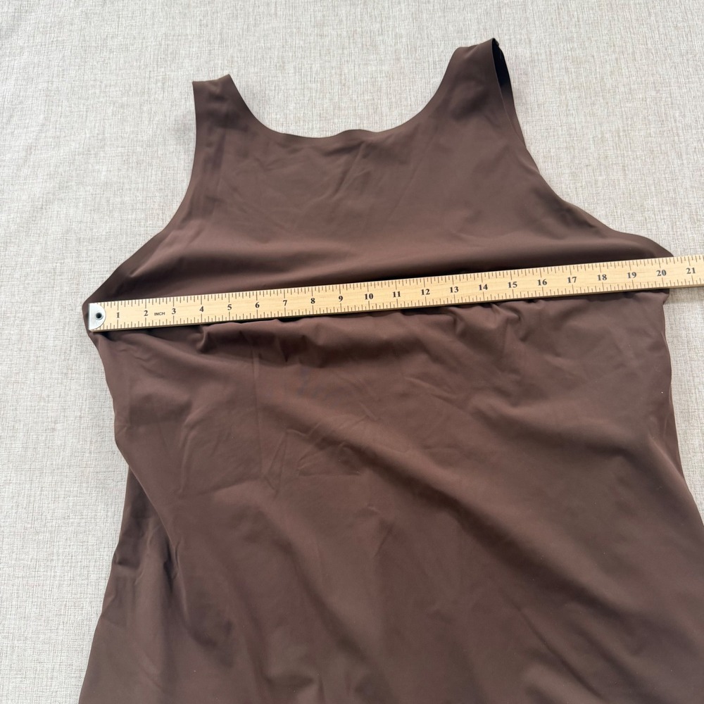 Pinsy Seamless Thong Bodysuit 3X High Neck Scoop Back Shapewear chocolate brown - Picture 7 of 8